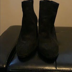 Off Saks Fifth Avenue Black Suede Booties